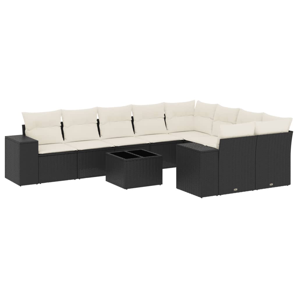 Garden Sofa Set Black PE rattan Large Modular Garden Sofa Set