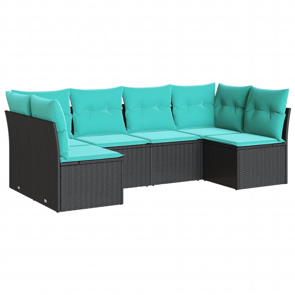 Garden Sofa Set Black, Blue