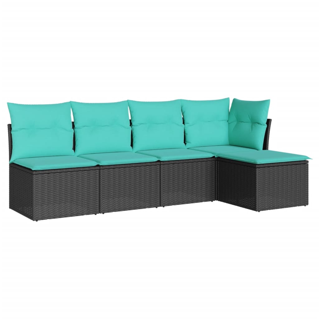 Garden Sofa Set Black, Blue