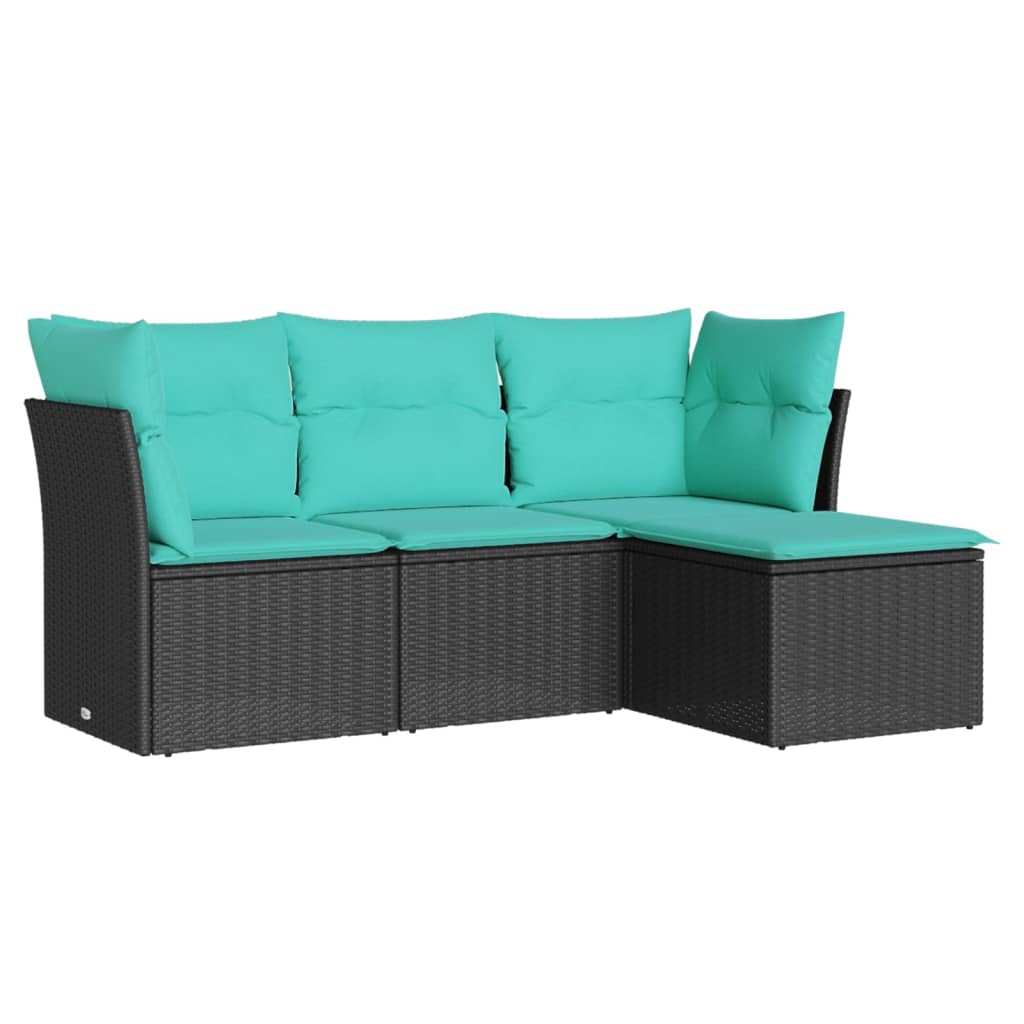 Garden Sofa Set Black, Blue