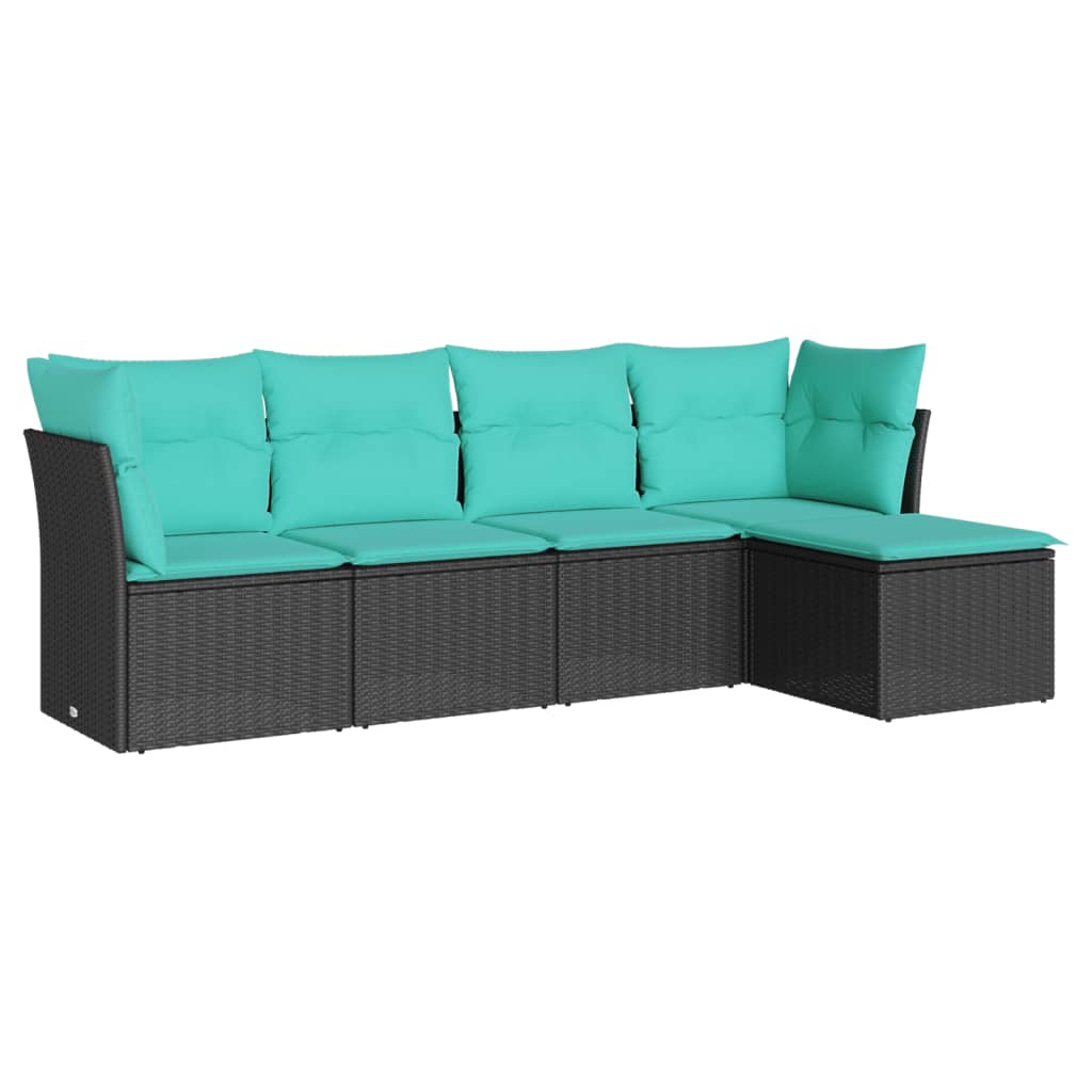 Garden Sofa Set Black, Blue