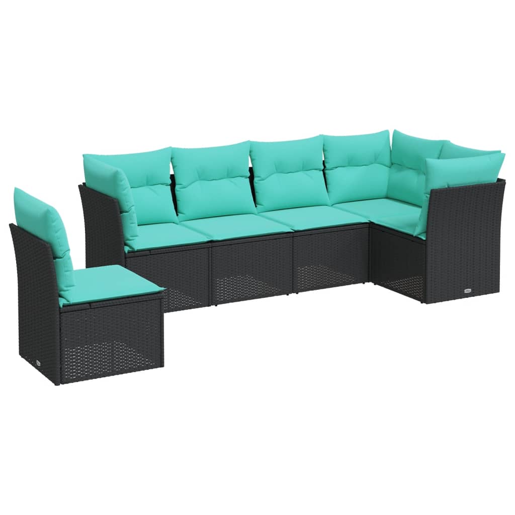 Garden Sofa Set Black, Blue