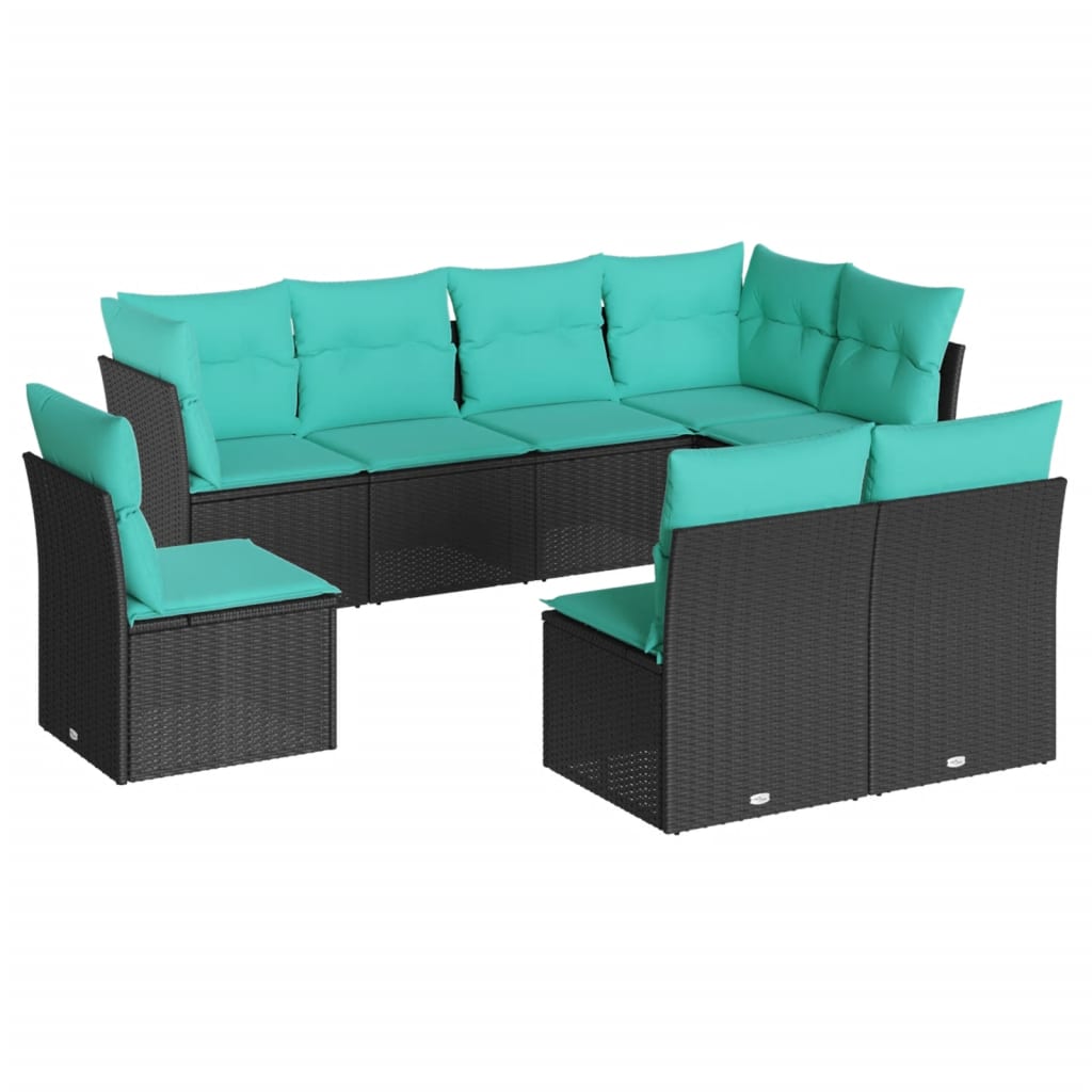 Garden Sofa Set Black PE rattan Large Modular Garden Sofa Set