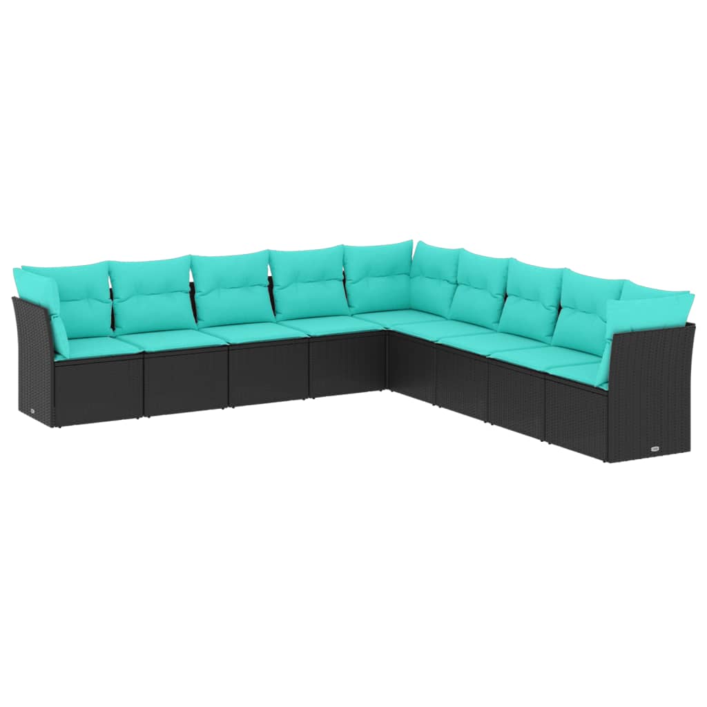 Garden Sofa Set Black, Blue