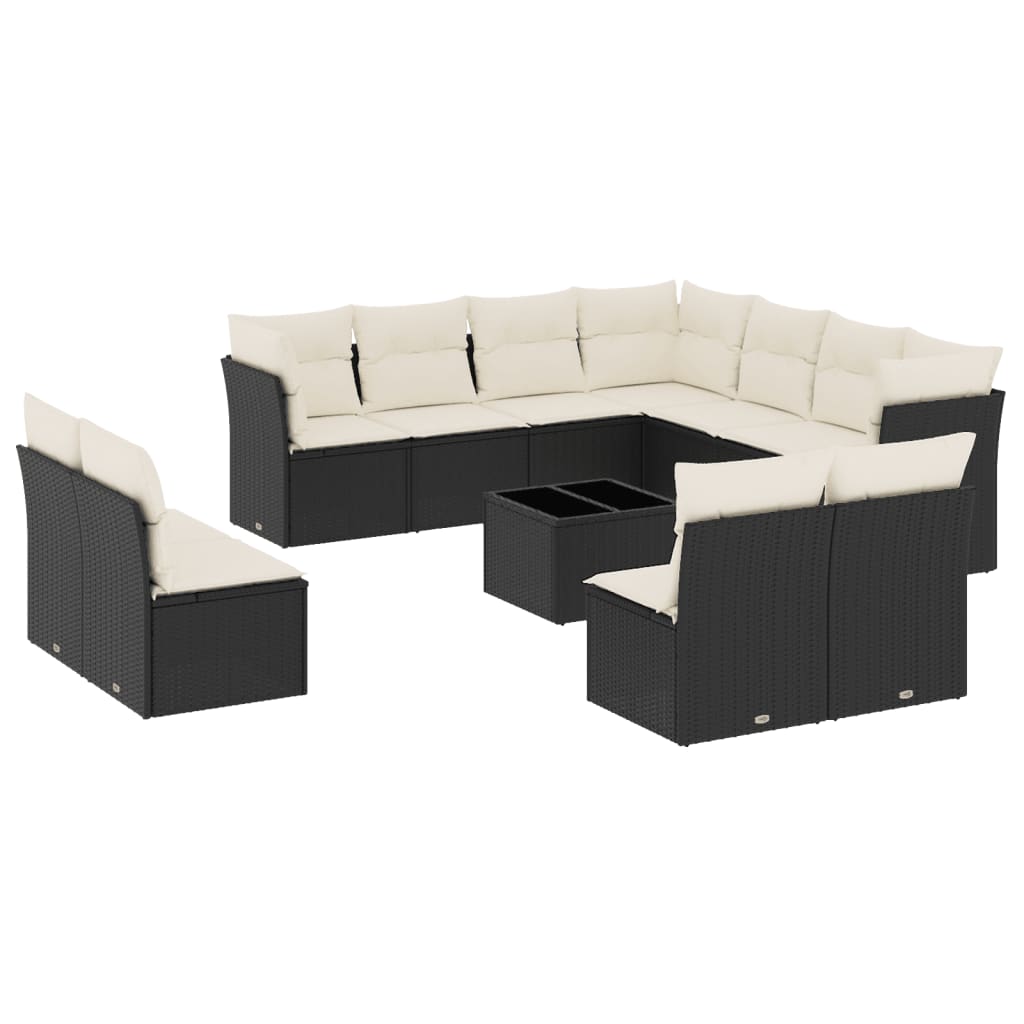 Garden Sofa Set Black PE rattan Large Modular Garden Sofa Set