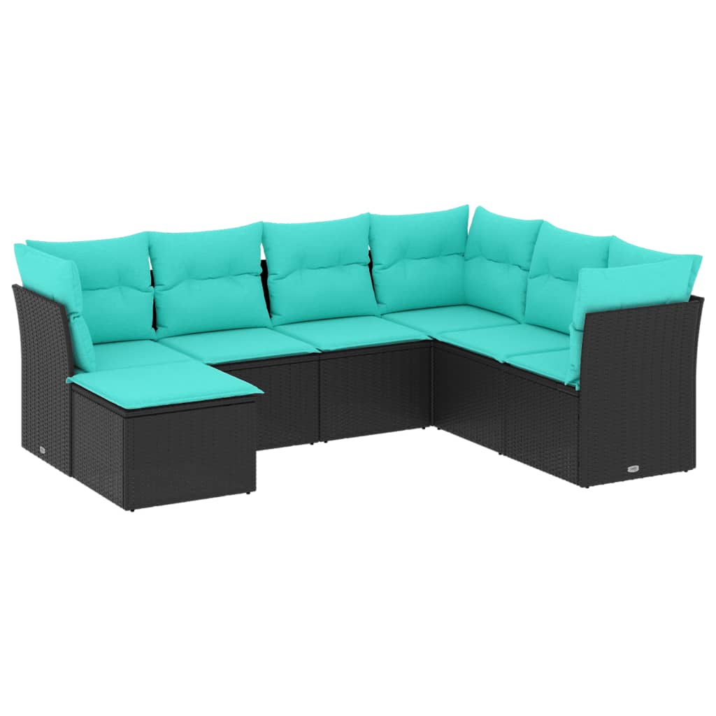 Garden Sofa Set Black, Blue