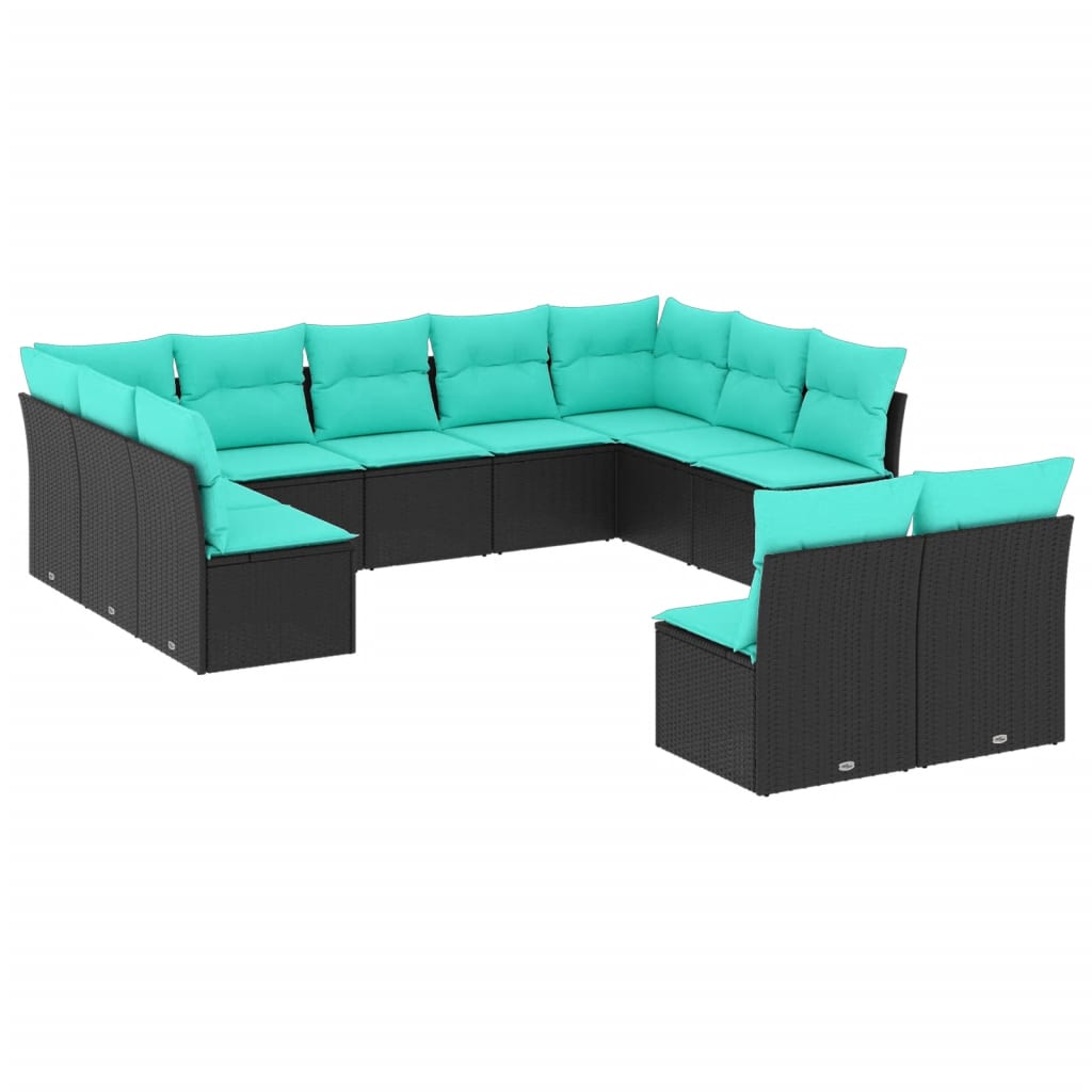Garden Sofa Set Black, Blue