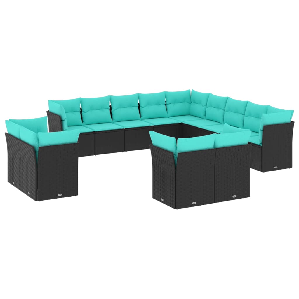 Garden Sofa Set Black, Blue