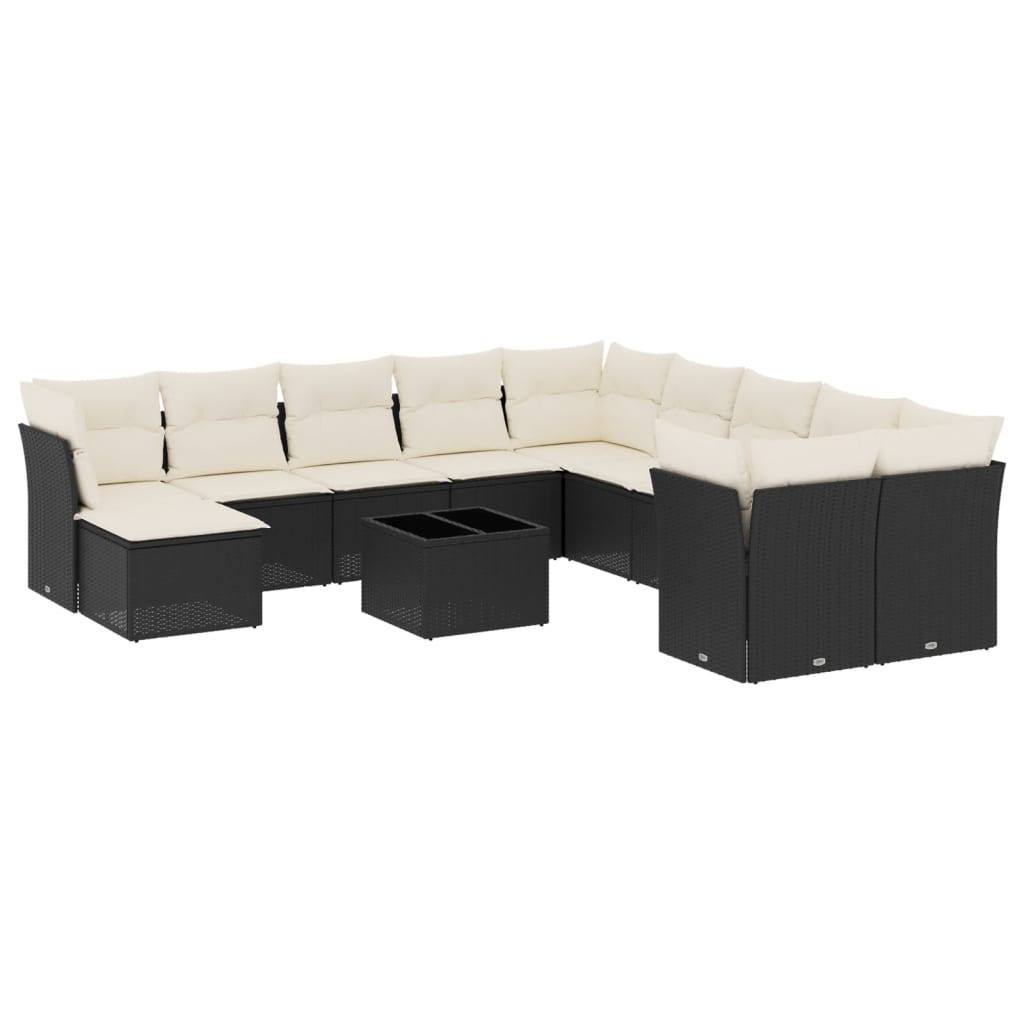 Garden Sofa Set Black, Cream White