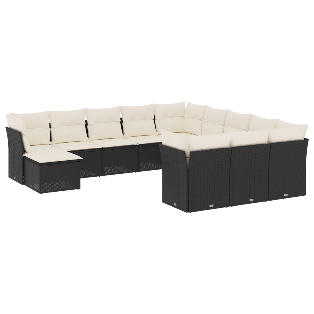 Garden Sofa Set Black, Cream White