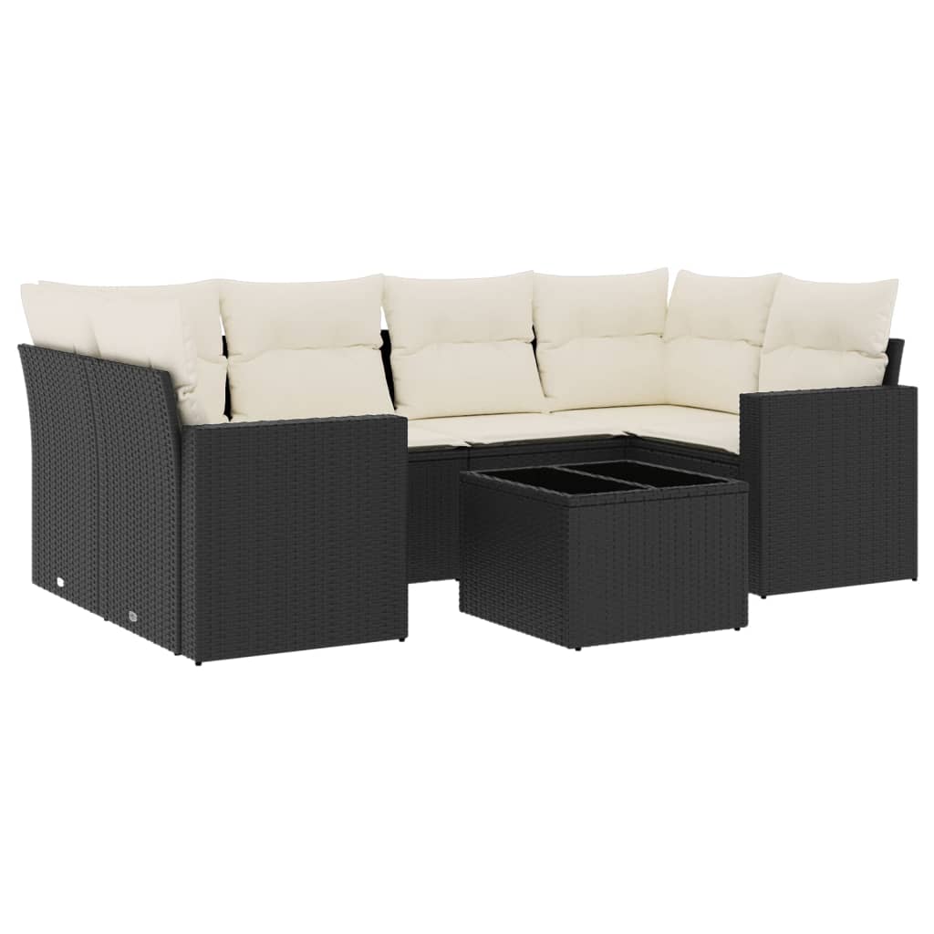 Garden Sofa Set Black PE Rattan Large Modular Garden Sofa Set