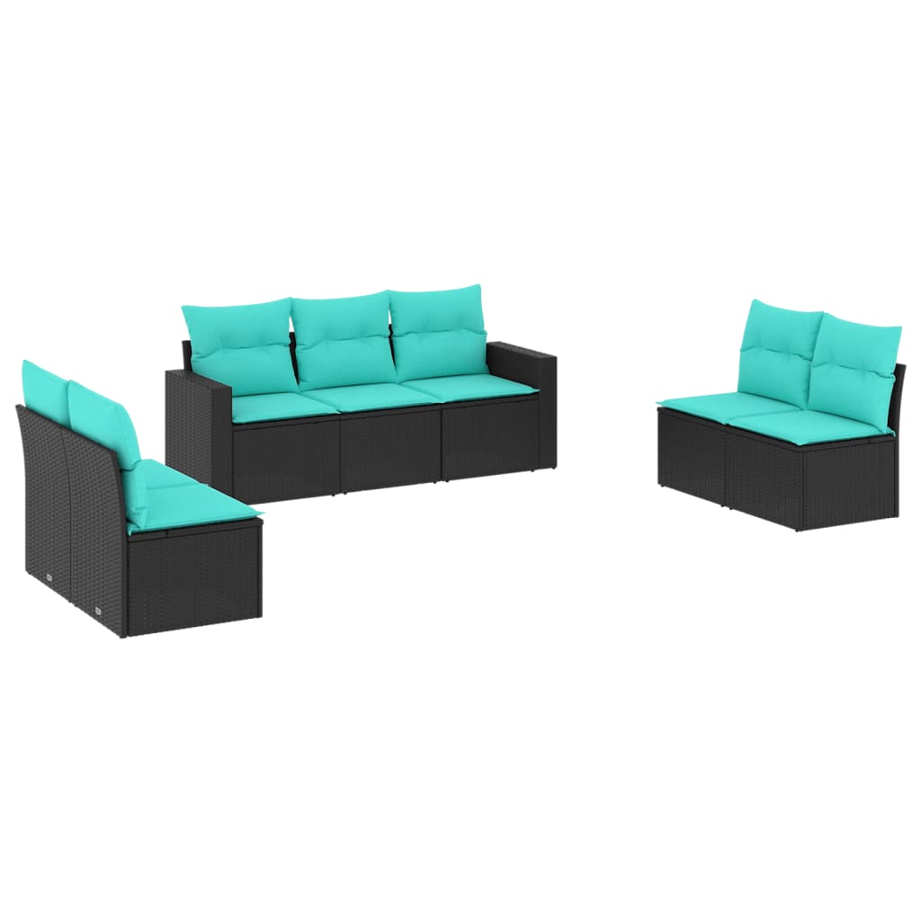 Garden Sofa Set Black, Blue
