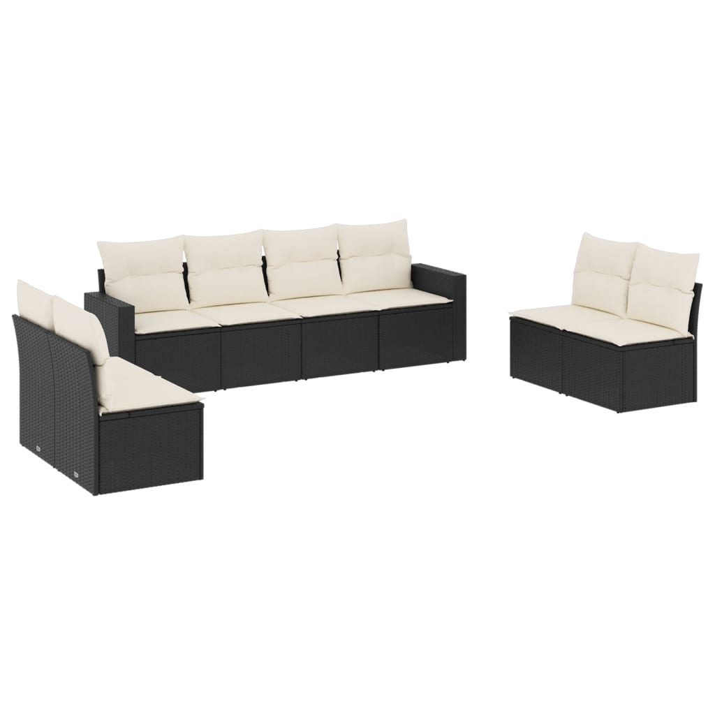 Garden Sofa Set Black, Cream White