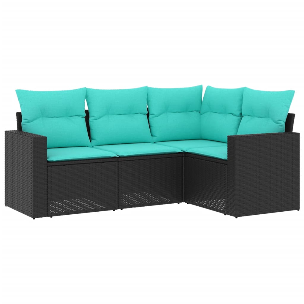 Garden Sofa Set Black, Blue