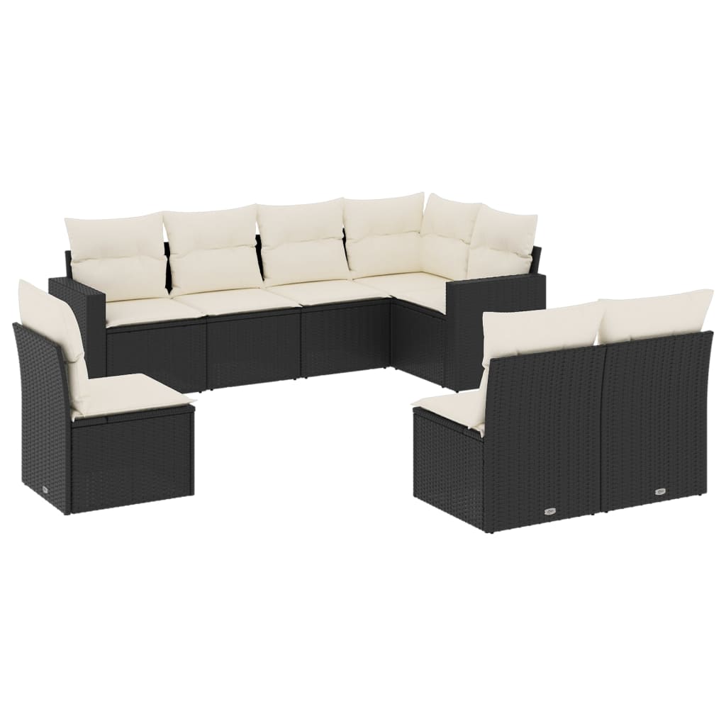 Garden Sofa Set Black, Cream White