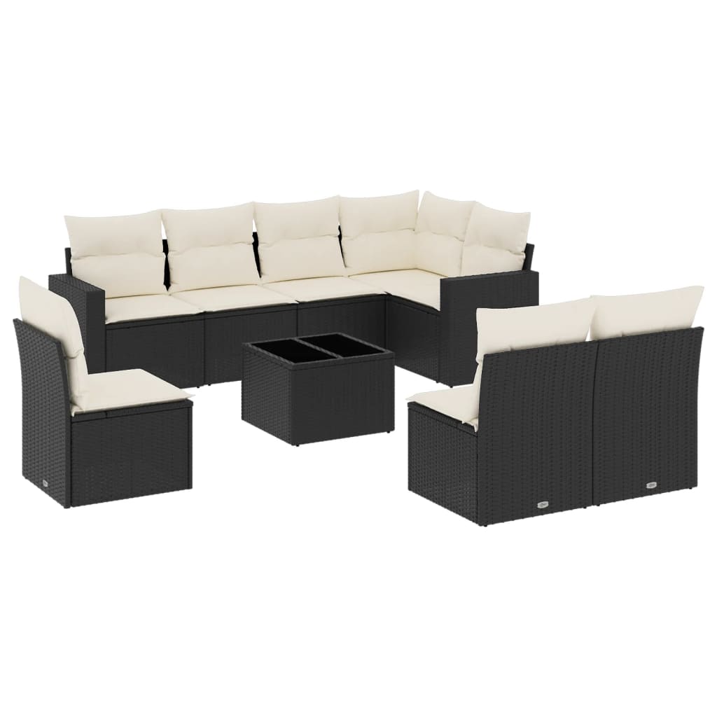 Garden Sofa Set Black PE rattan Large Modular Garden Sofa Set