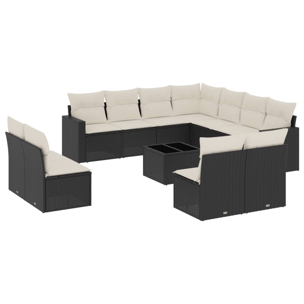 Garden Sofa Set Black, Cream White