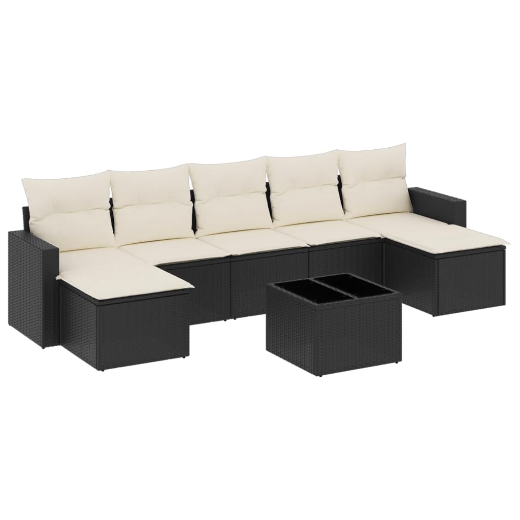 Garden Sofa Set Black, Cream