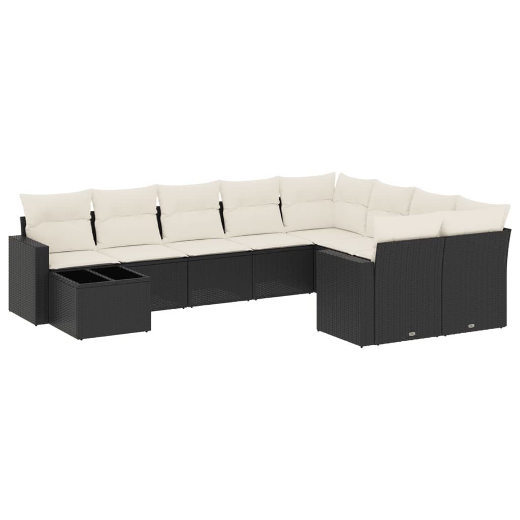 Garden Sofa Set Black PE rattan Large Modular Garden Sofa Set