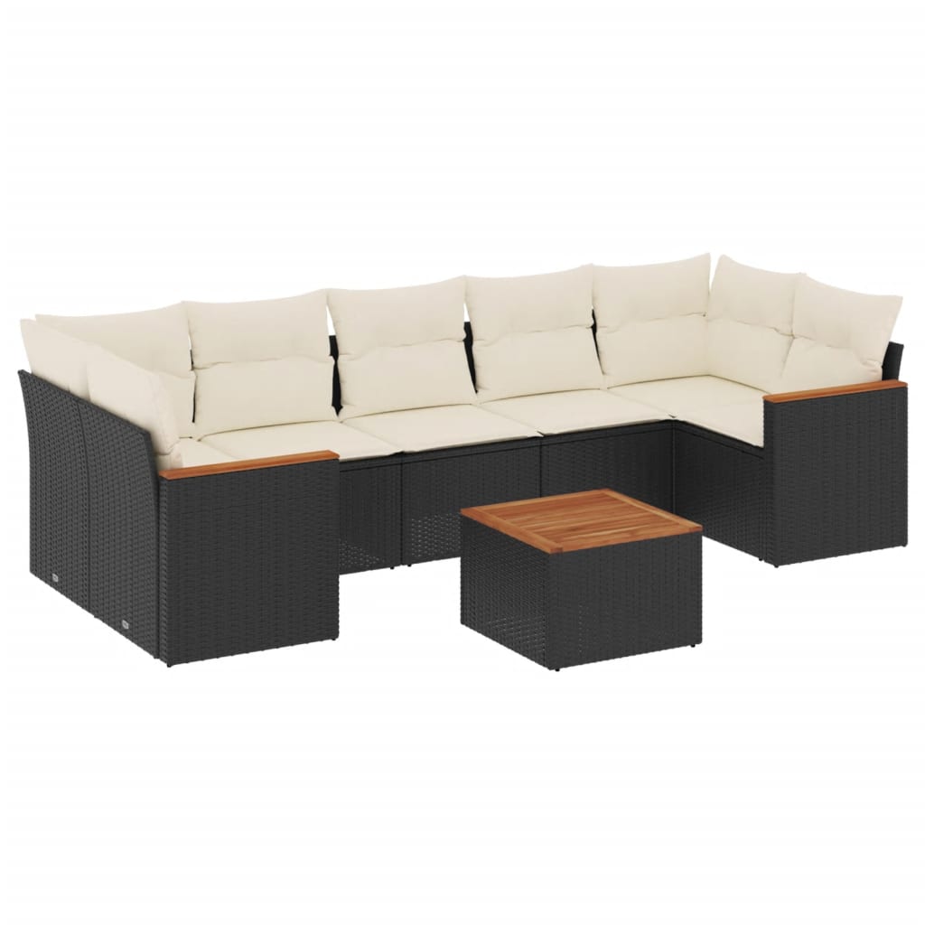 Garden Sofa Set Black, Cream White