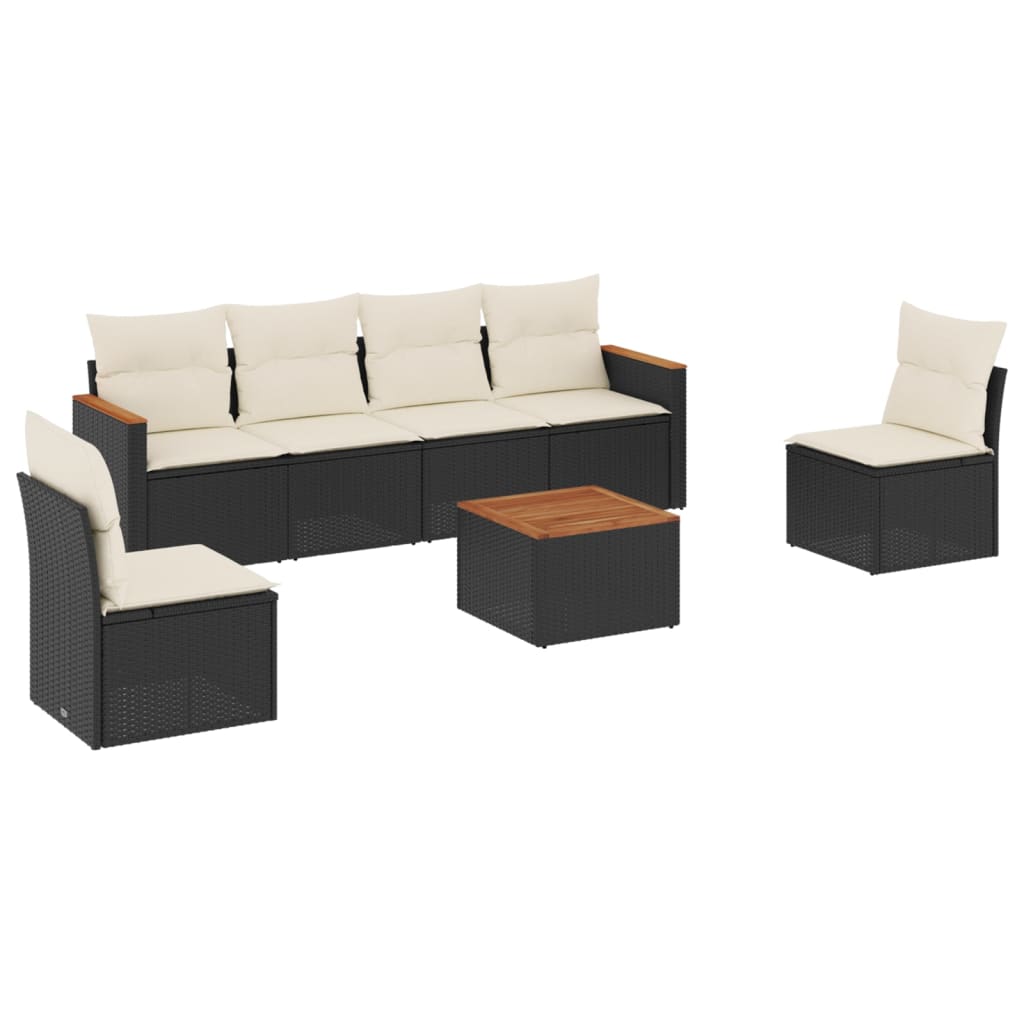 Garden Sofa Set Black, Cream White