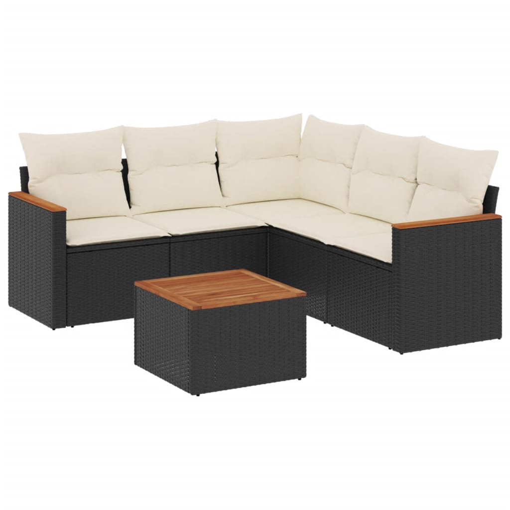 Garden Sofa Set Black and Cream