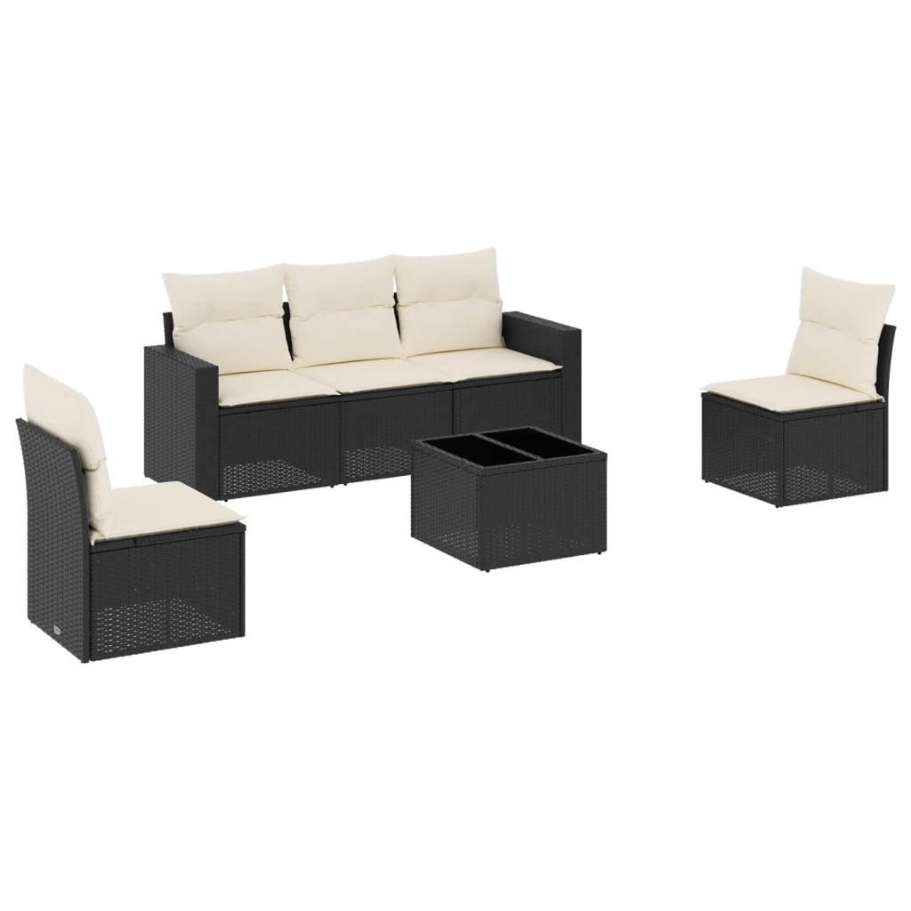 Garden Sofa Set Black, Cream White