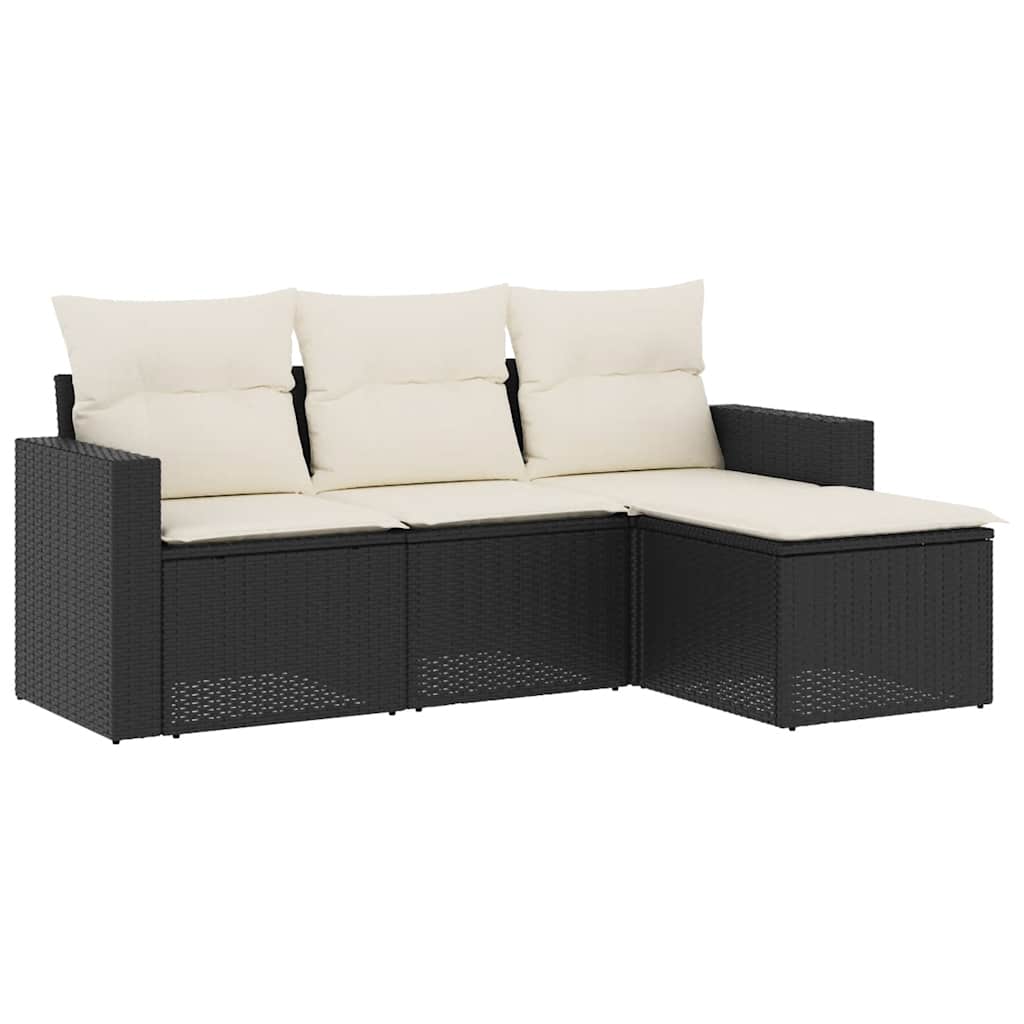 Garden Sofa Set Black, Cream White