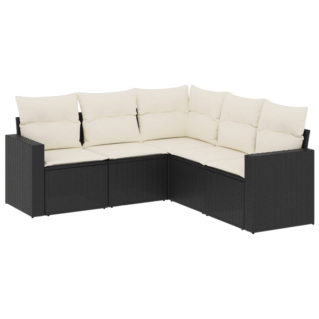Garden Sofa Set Black Poly Rattan Large Modular Garden Sofa Set