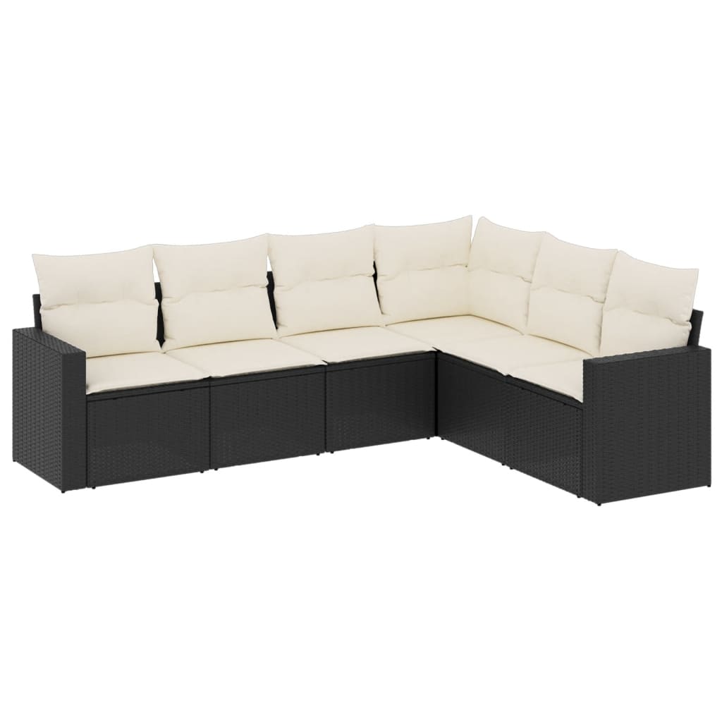Garden Sofa Set Black, Cream White