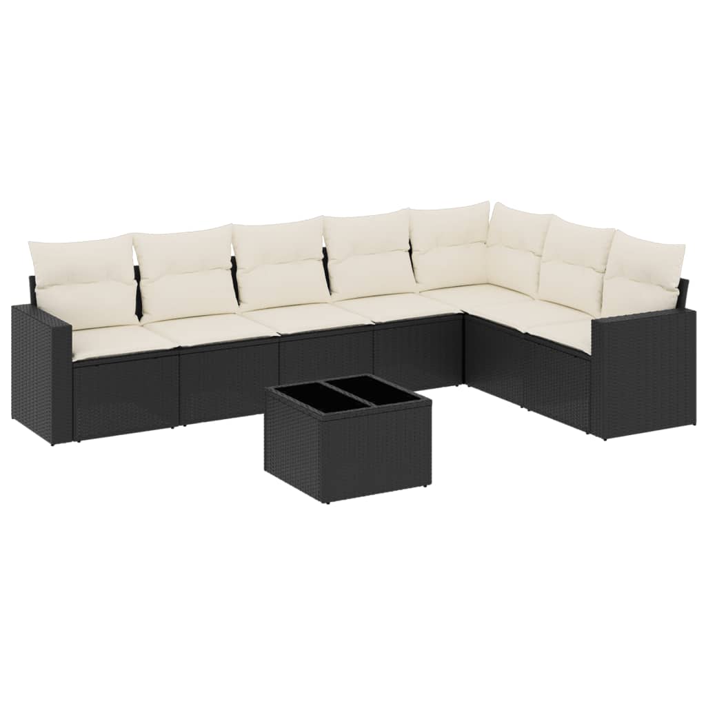 Garden Sofa Set Black, Cream