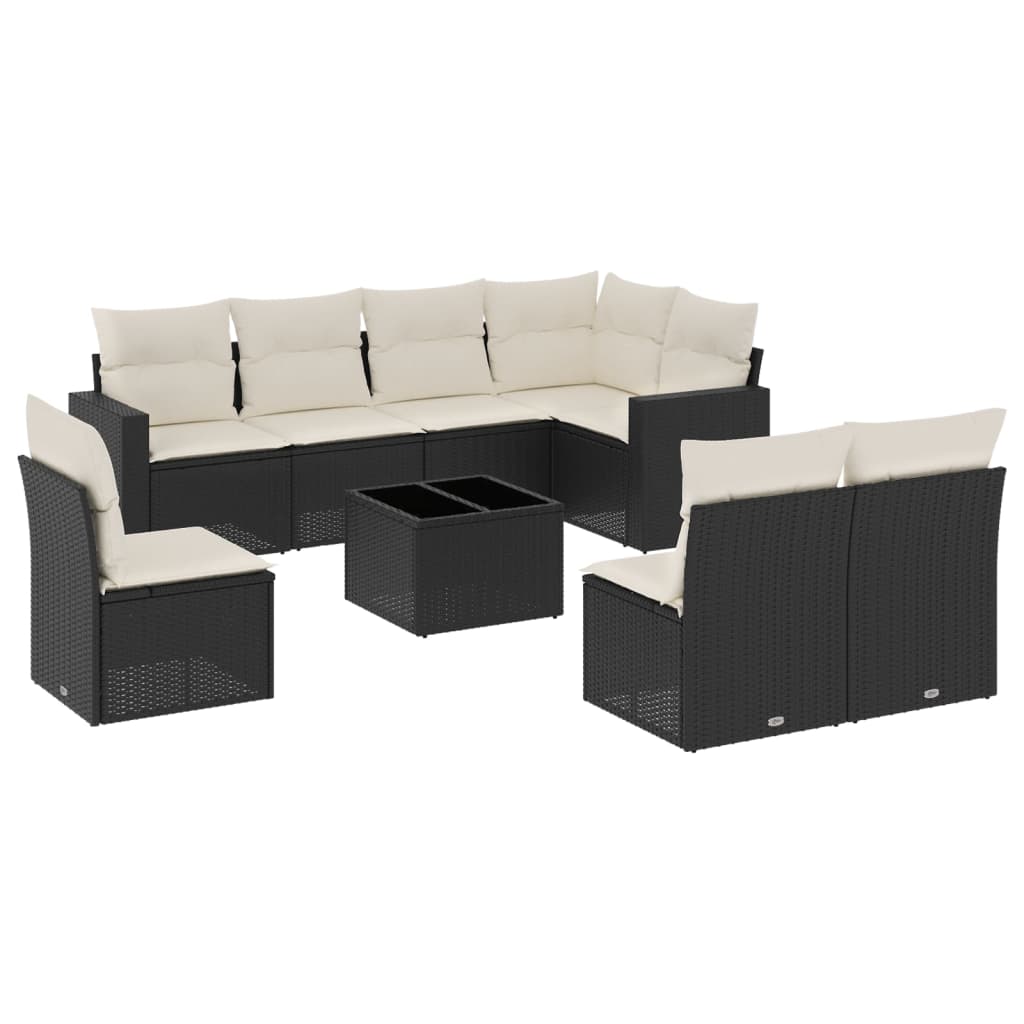 Garden Sofa Set Black, Cream White