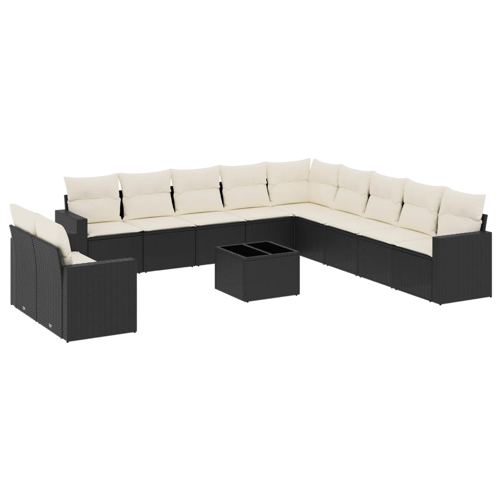 Garden Sofa Set Black, Cream White