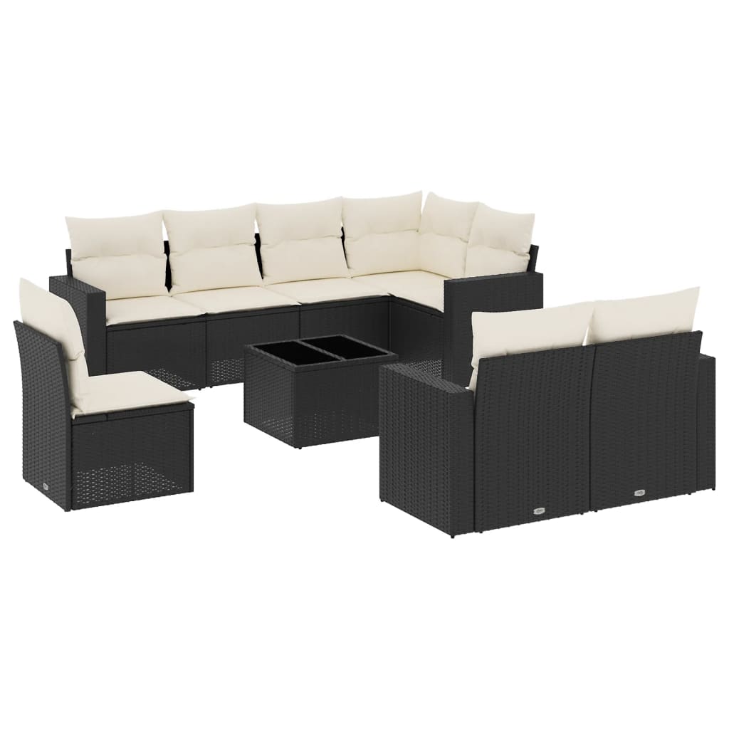 Garden Sofa Set Black and Cream