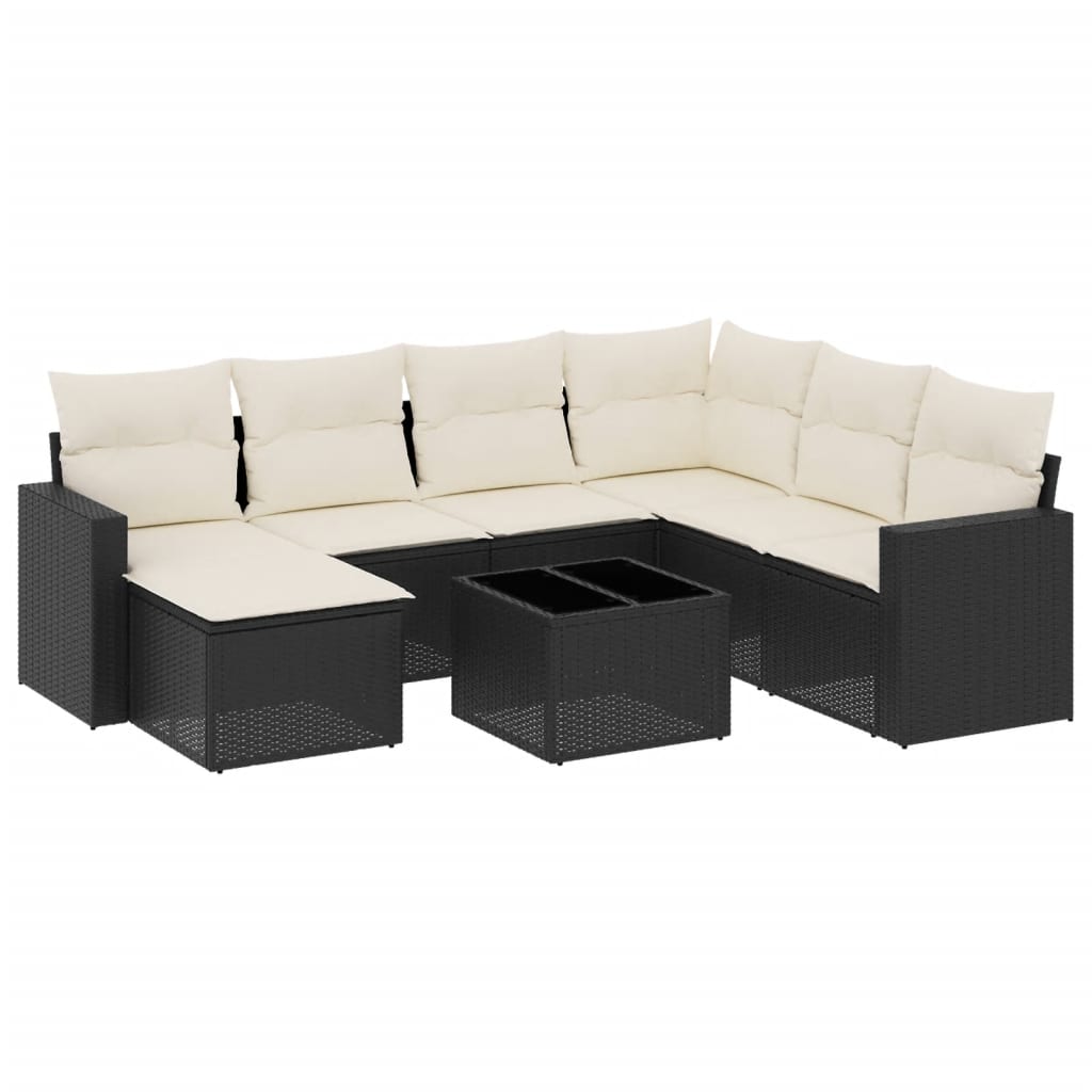 Garden Sofa Set Black, Cream White