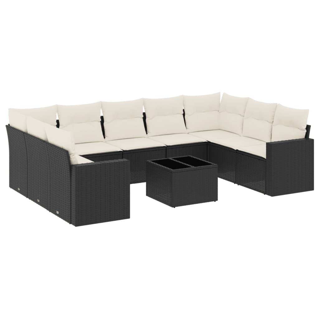 Garden Sofa Set Black, Cream White