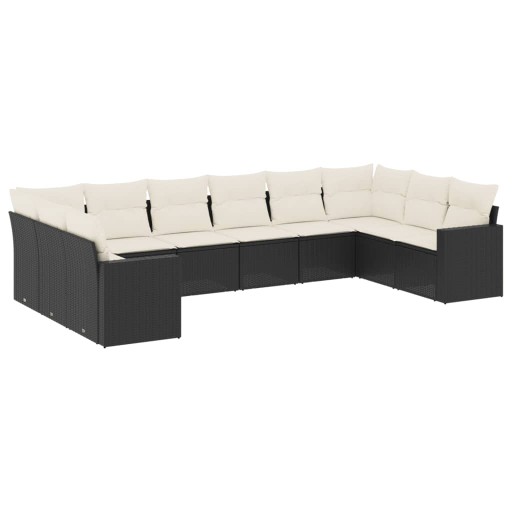 Garden Sofa Set Black PE rattan Large Modular Garden Sofa Set