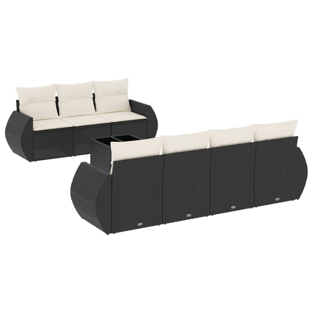 Garden Sofa Set Black Poly Rattan Large Modular Garden Sofa Set