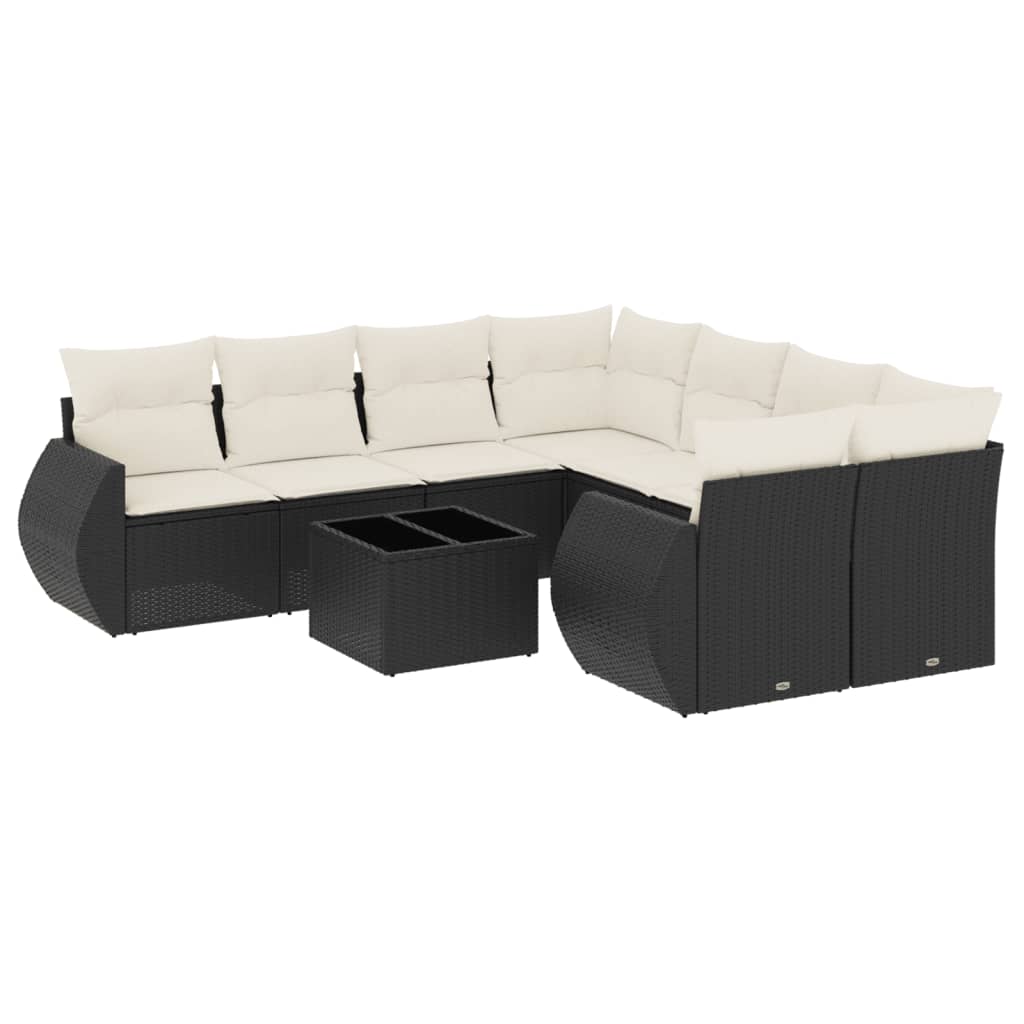 Garden Sofa Set Black, Cream White
