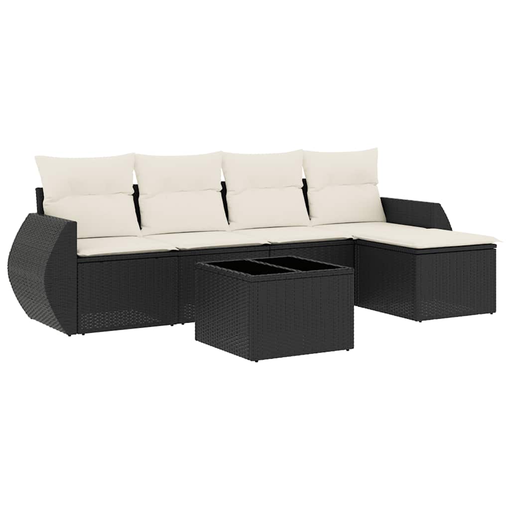 Garden Sofa Set Black Poly Rattan Large Modular Garden Sofa Set