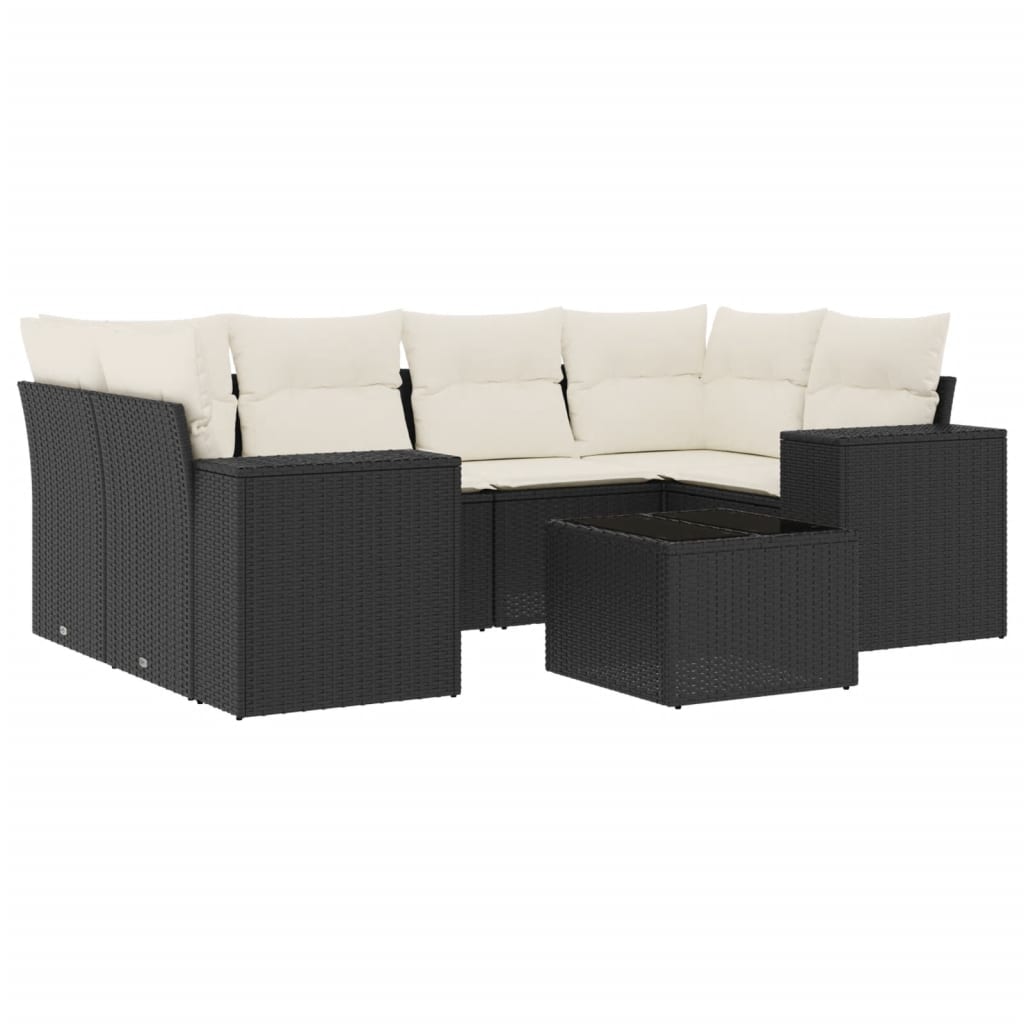 Garden Sofa Set Black PE rattan Large Modular Garden Sofa Set