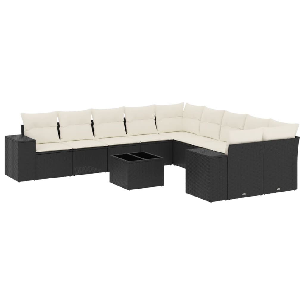 Garden Sofa Set Black, Cream White
