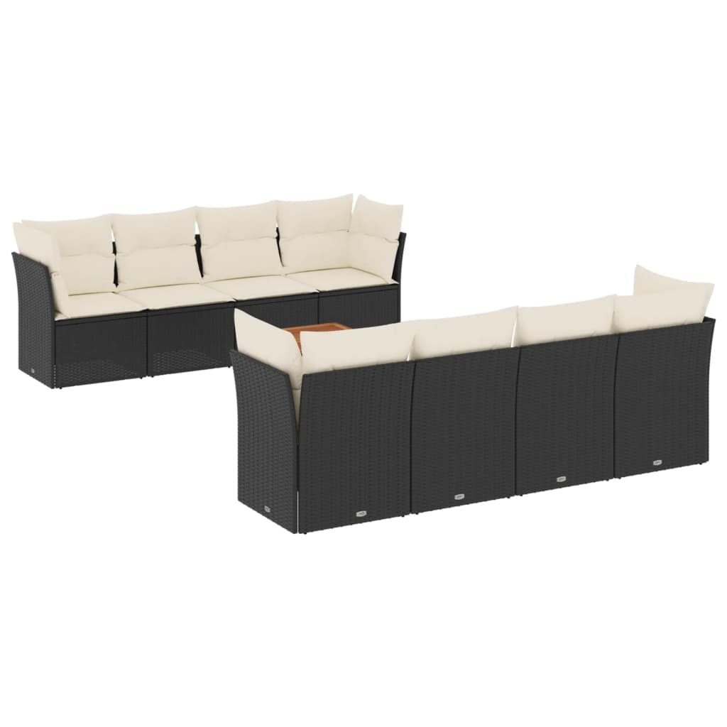 Garden Sofa Set Black Poly Rattan Large Garden Sofa Set
