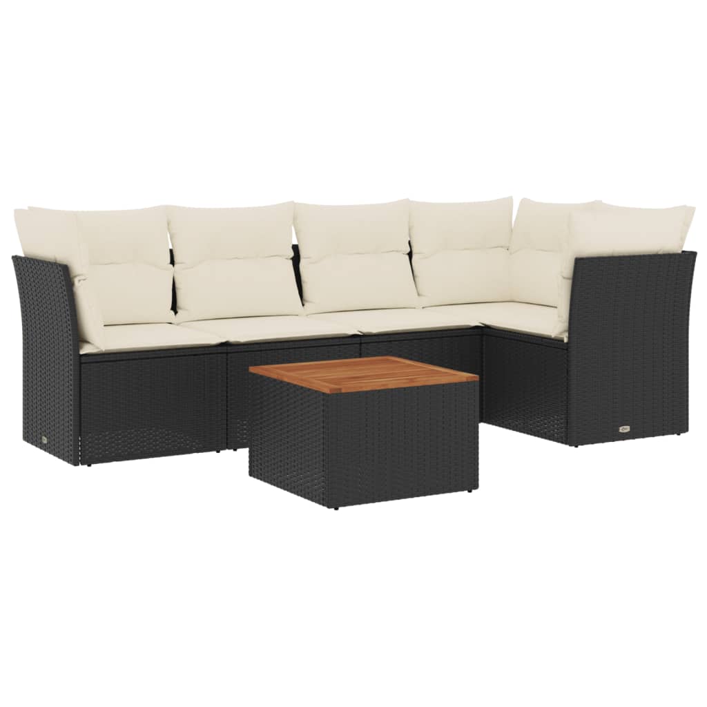 Garden Sofa Set Black, Cream White