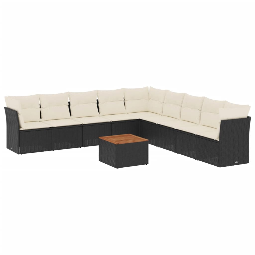 Garden Sofa Set Black, Cream