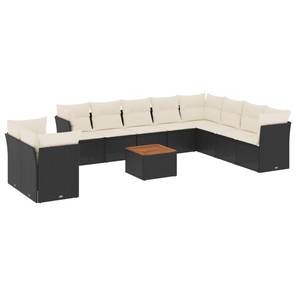 Garden Sofa Set Black Poly rattan Large Modular Garden Sofa Set