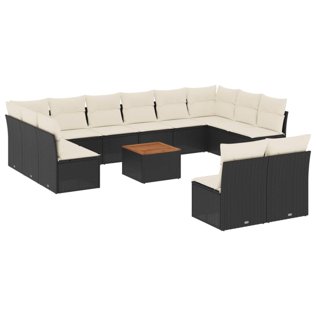 Garden Sofa Set Black, Cream White