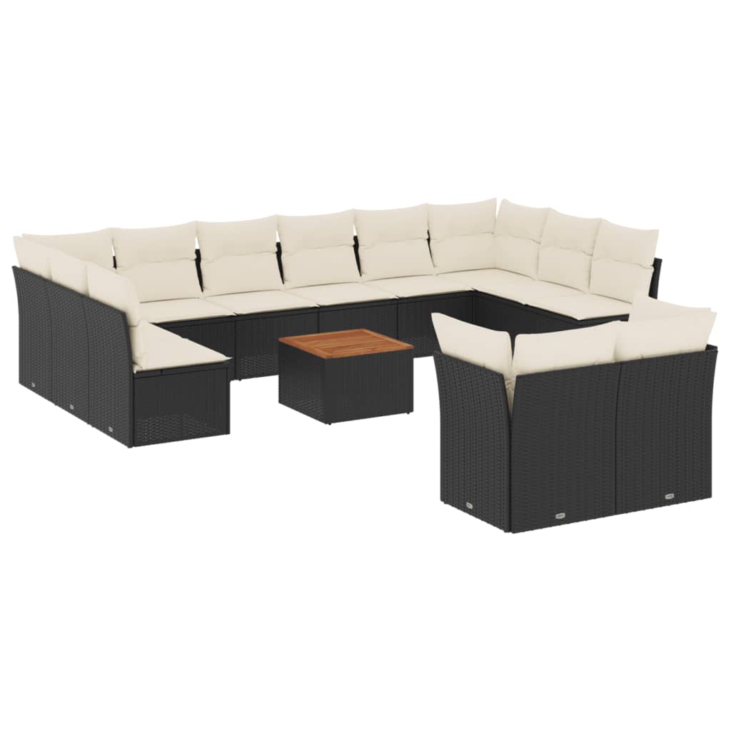 Garden Sofa Set Black, Cream White