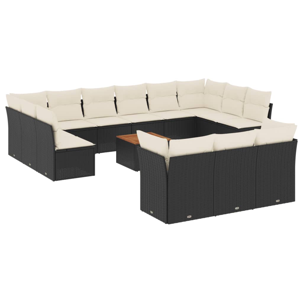 Garden Sofa Set Black and Cream
