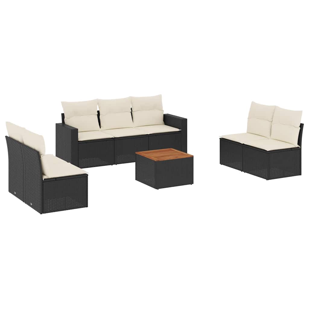Garden Sofa Set Black, Cream White